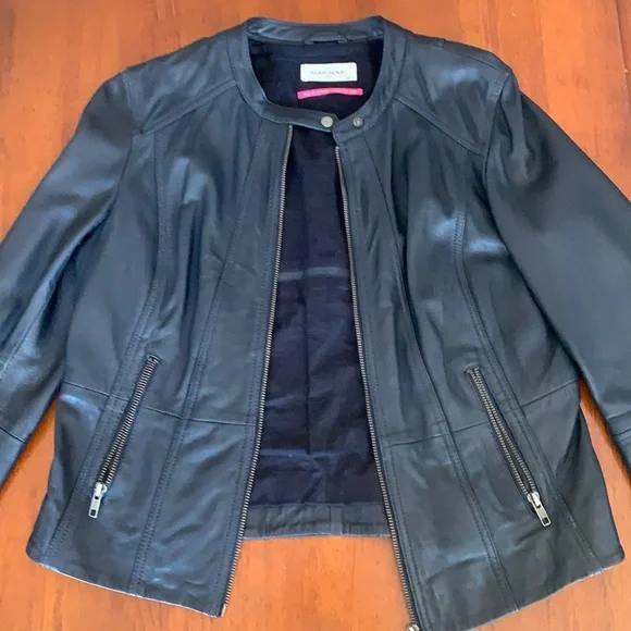 🛵 Genuine vintage leather moto jacket Naf Naf Paris 🇫🇷biker jacket size M - Picture 1 of 14